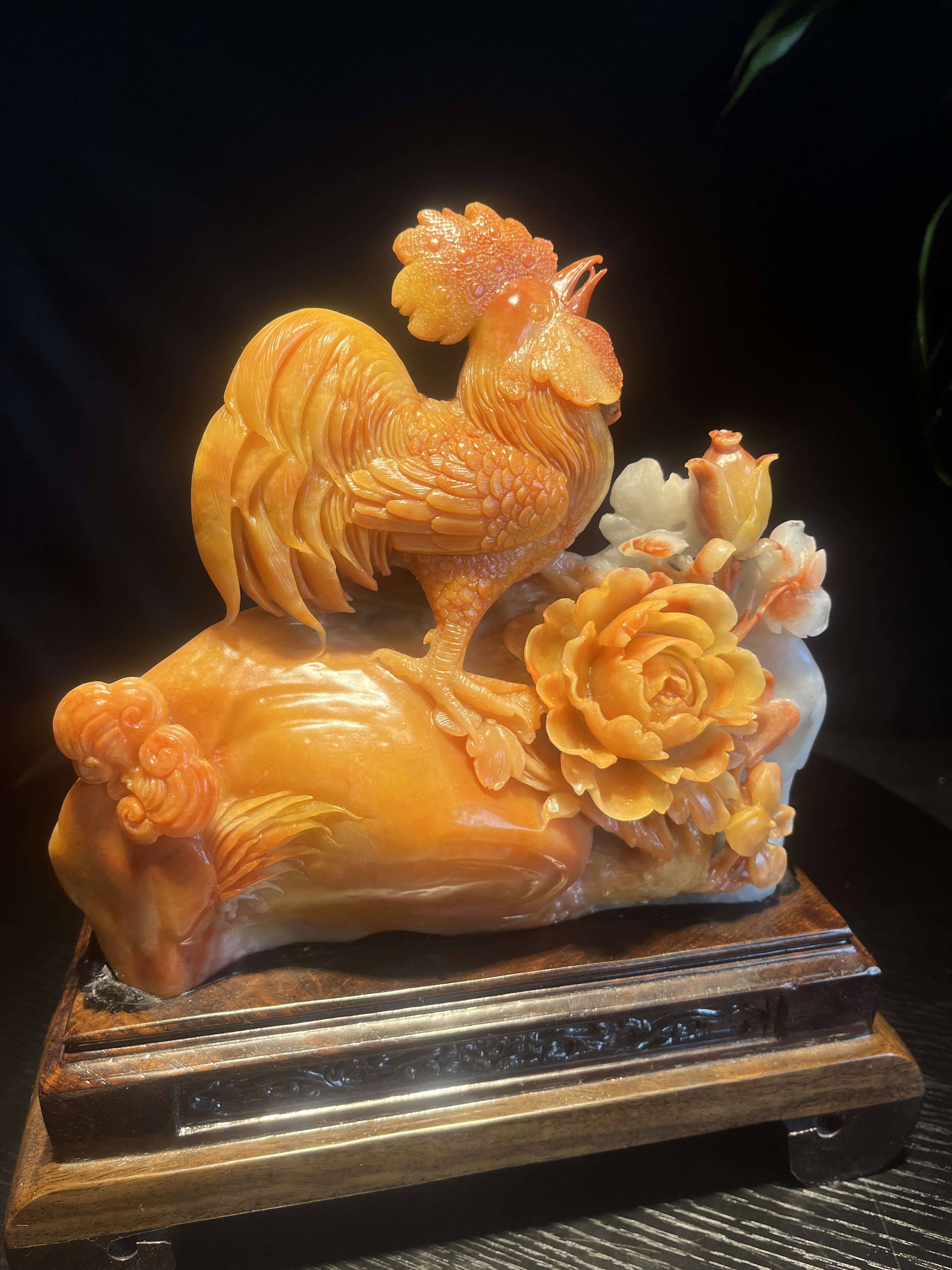 寿山石摆件大吉大利俏色巧雕手工老料原石雕刻桌摆装饰玄关