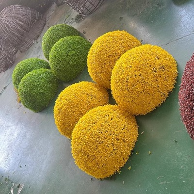 彩色仿真米兰草球井盖遮摆绿植