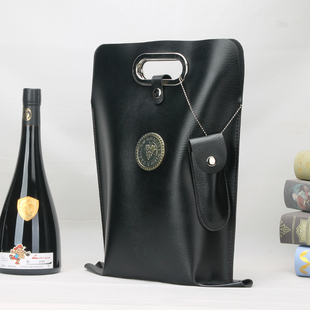 双支红酒礼品袋子特粗大肚瓶皮盒手提酒包兜套单2瓶春节商务包装