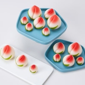 寿桃巧克力蛋糕装 饰代可可脂立体大寿桃爷爷奶奶祝寿生日烘焙装 扮