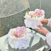 网红38女神节爱心卡片康乃馨蛋糕装 纸烘焙配件 饰三八妇女节包装