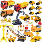 挖机蛋糕装 饰摆件工程车挖土机推土机儿童男孩生日蛋糕插件插牌