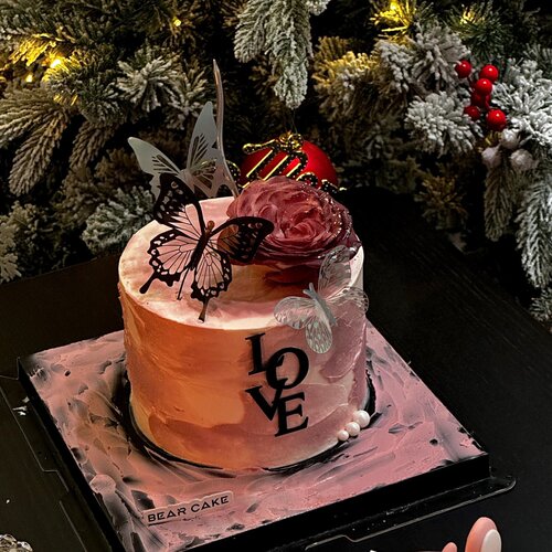 214情人节蛋糕装饰黑色love