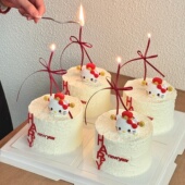 网红2026新年快乐HAPPYnewyear亚克力蛋糕装 饰插件财神KT猫摆件