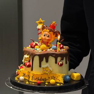 可爱招手星星人蛋糕装饰摆件儿童男孩女孩生日甜品烘焙装扮插件