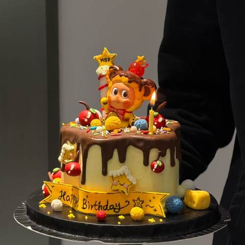 可爱招手星星人蛋糕装饰摆件儿童男孩女孩生日甜品烘焙装扮插件