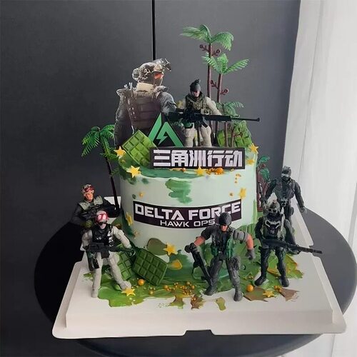 三角洲行动蛋糕装饰插件游戏人物特种兵男孩男朋友生日烘焙台装扮