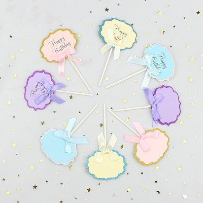 烘焙蛋糕装饰蝴蝶结可写字插牌生日 节日祝福语插牌装饰5支装清新,节庆用品/礼品,节日装扮用品,淘宝优惠券,粉丝福利购,淘宝优惠卷