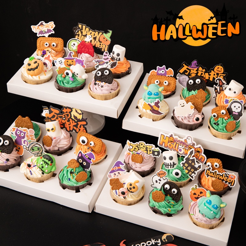 装饰插牌万圣节纸杯蛋糕