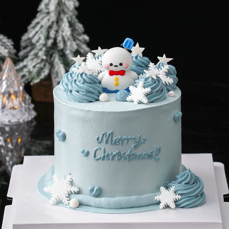 2024圣诞节雪人蛋糕装饰
