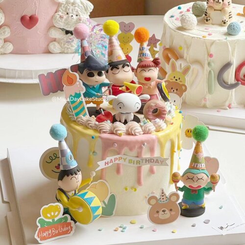 网红蜡笔小新生日蛋糕装饰