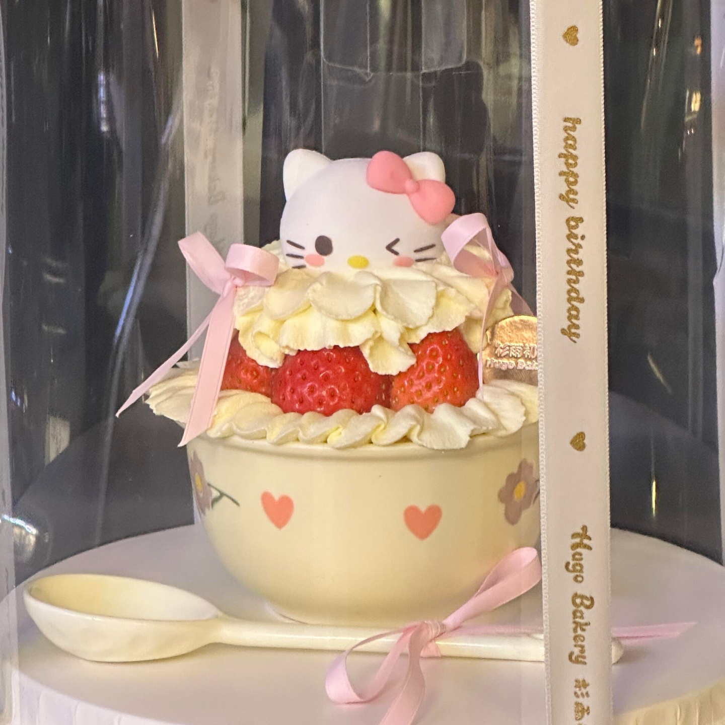 2026网红圣诞节kt猫紫藤花陶瓷碗蛋糕装饰helloKitty草莓甜品碗