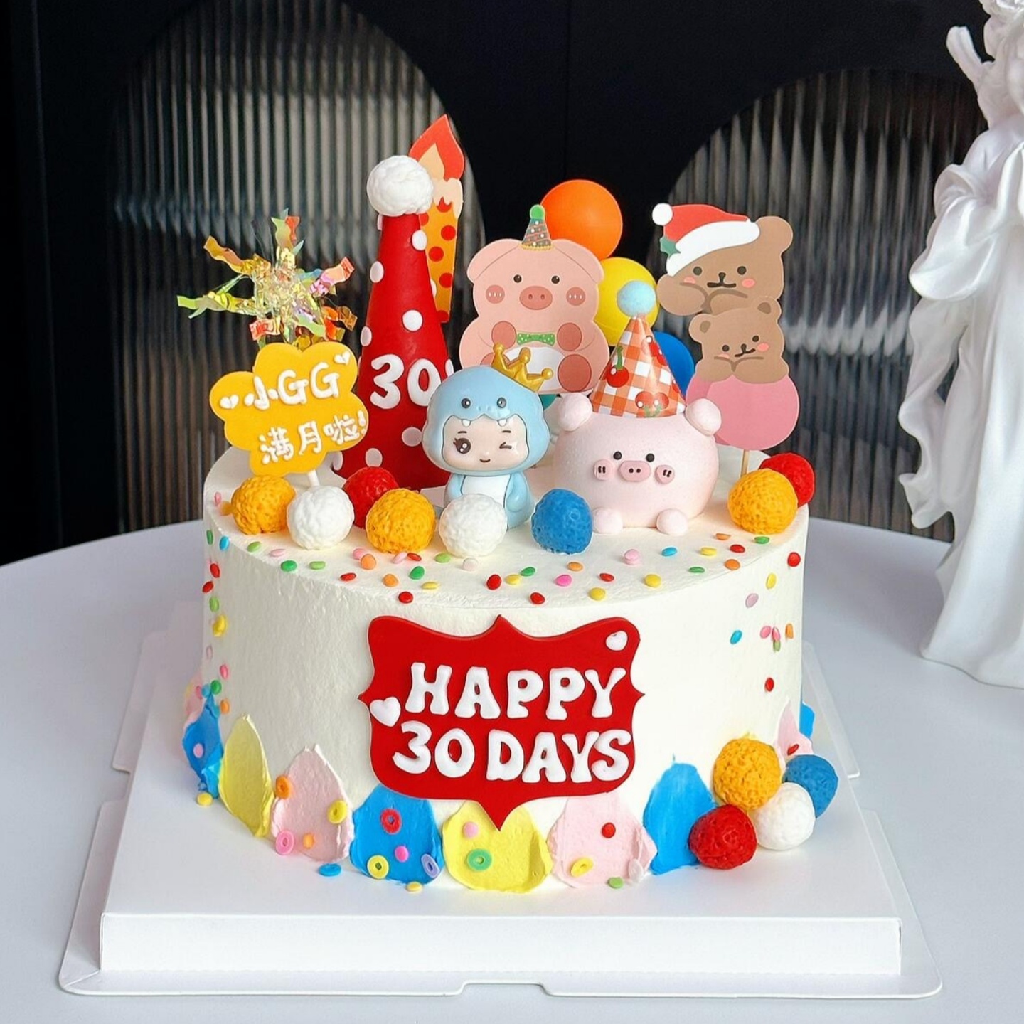 可爱蛇宝宝满月蛋糕装饰摆件儿童男孩女孩周岁生日烘焙装扮插件