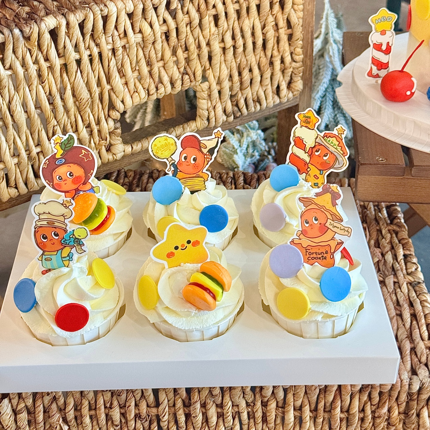 网红蜡烛星星人生日插牌纸杯蛋糕装饰苹果星星人儿童烘焙装扮插件