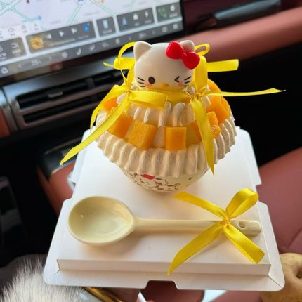 2026网红新年圣诞节KT猫草莓碗蛋糕装饰Hellokitty苹果小狗甜品碗