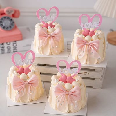 情人节爱心英文亚克力蛋糕装饰