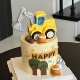 惯性挖掘机蛋糕装 扮插件 饰摆件挖机工程车推土机儿童生日烘焙装