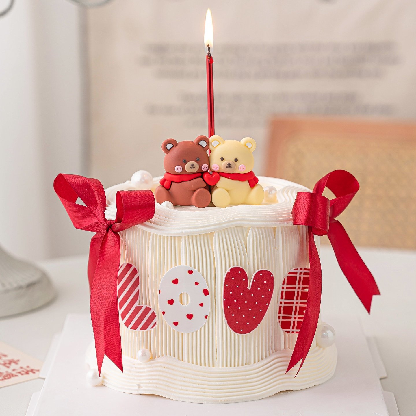 网红2.14情人节快乐围巾小熊蛋糕装饰摆件love亚克力烘焙装扮插件,节庆用品/礼品,节日装扮用品,淘宝优惠券,粉丝福利购,淘宝优惠卷