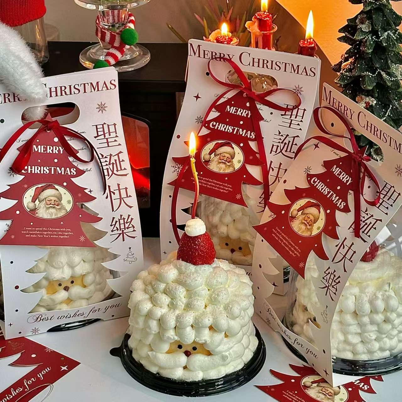 抱抱酱四寸圣诞节蛋糕装饰摆件