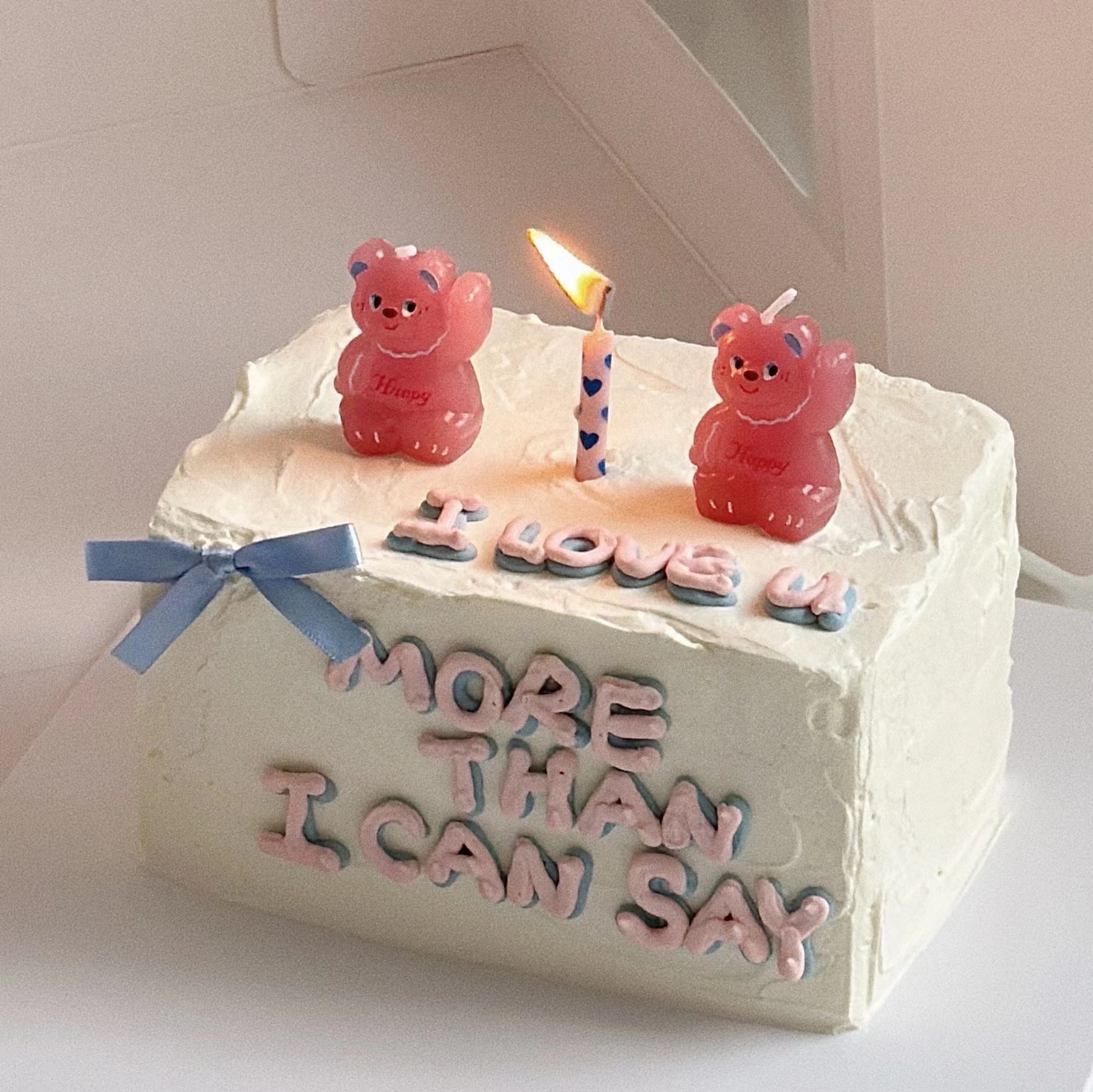 韩国ins风卡通粉色小熊生日蜡烛