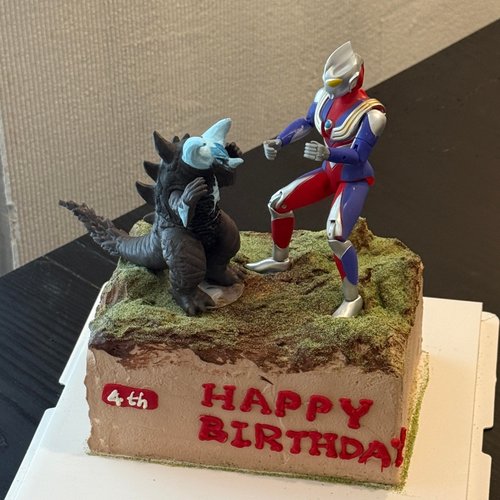 网红迪迦奥特曼蛋糕装饰摆件超人打怪兽男孩儿童生日派对烘焙装扮