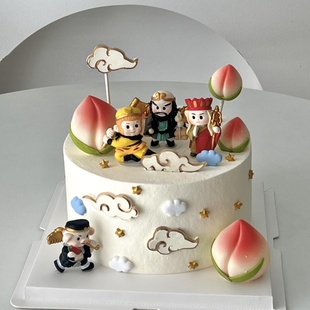 经典西游记蛋糕装饰摆件孙悟空师徒四人八戒祥云儿童生日甜品插件