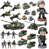 军事主题蛋糕装 饰特种兵空军直升飞机坦克儿童男孩生日烘焙摆件