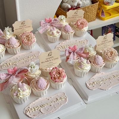 网红3.8女神节纸杯蛋糕装饰插牌三八妇女节欧式浮雕头像装扮插件