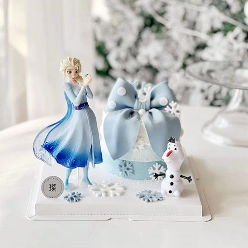 烘焙蛋糕装饰摆件冰雪女王爱莎公主雪宝雪花小女生女孩生日插件