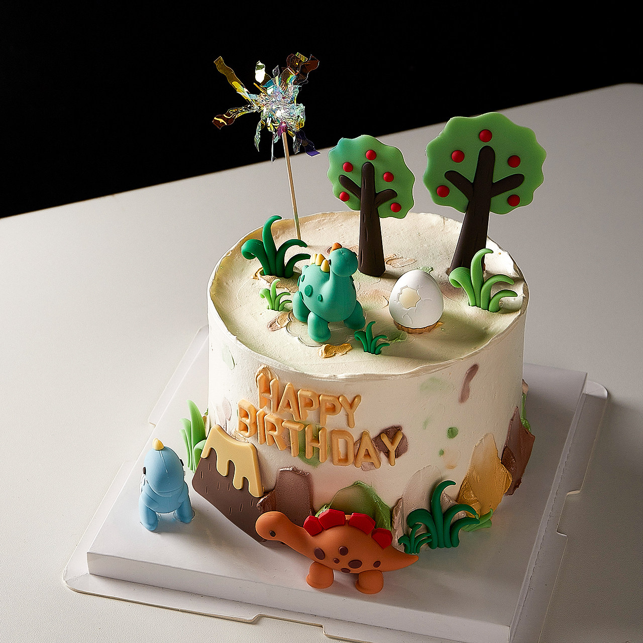 软胶卡通果树小草火山蛋糕插件