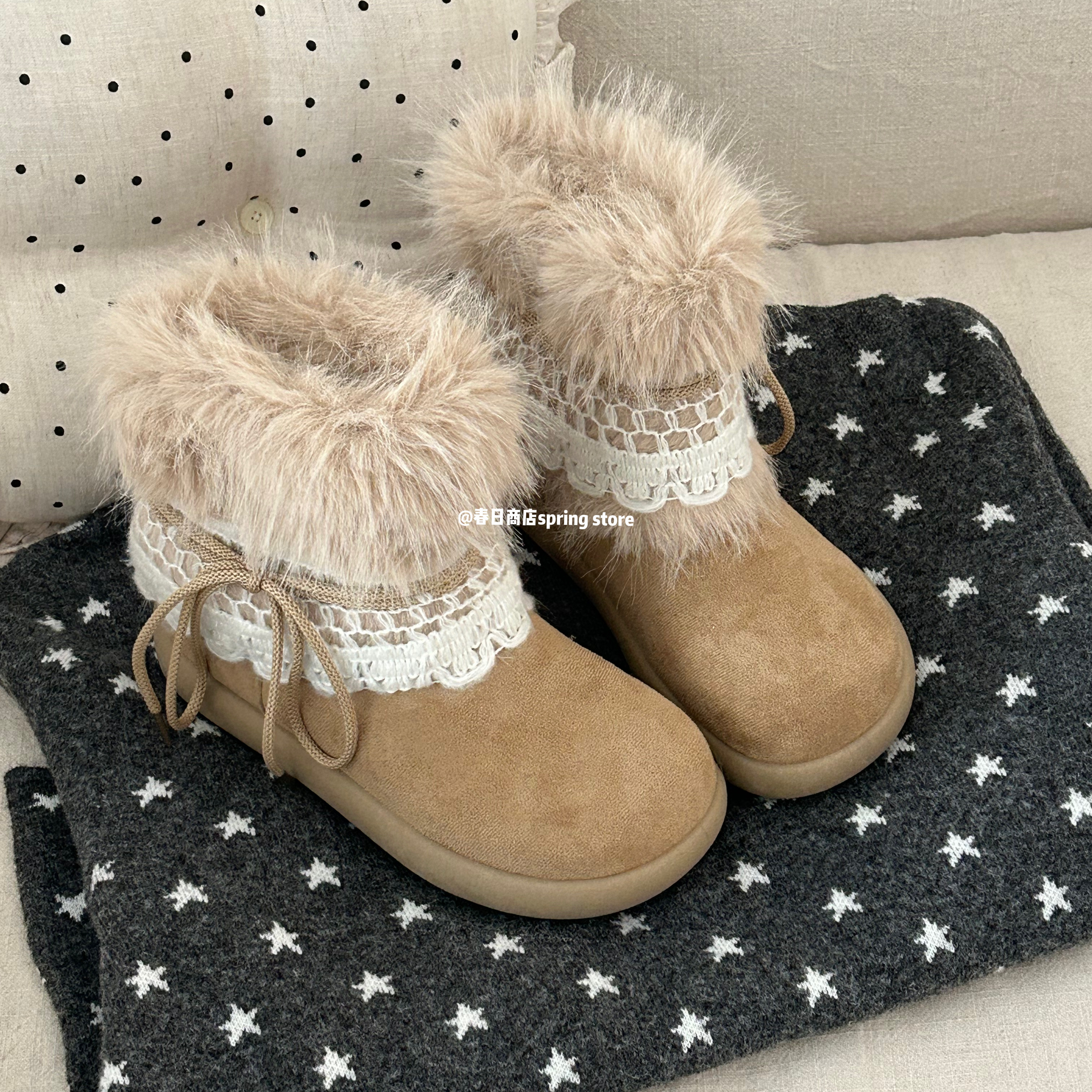 春日商店毛毛雪地靴女