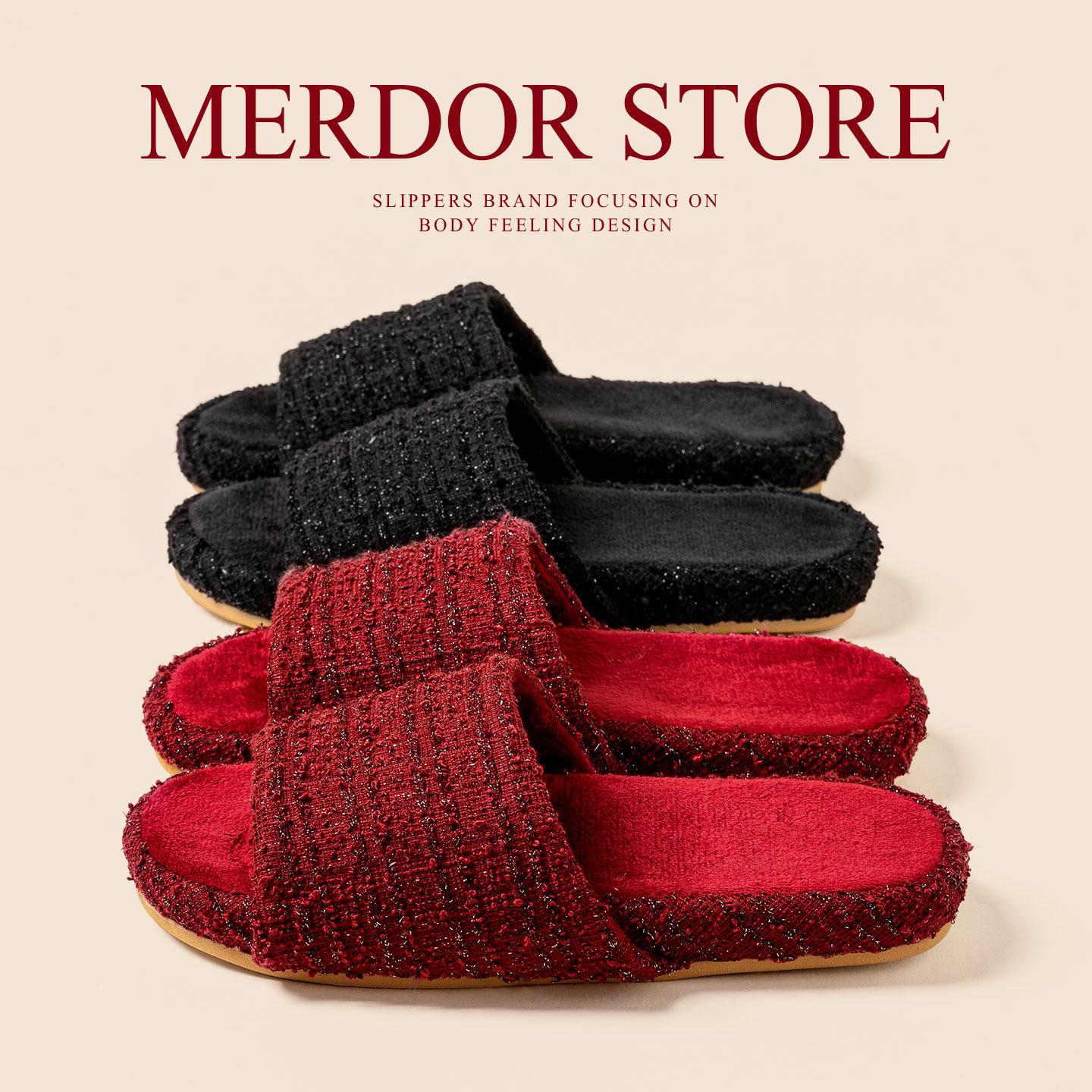 高级感棉拖鞋女士秋冬室内家用防滑软底小香风平底拖鞋女家居春秋