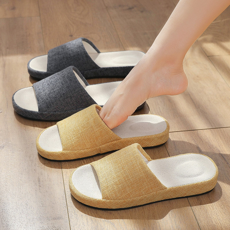 日系四季开口足弓盆底棉麻拖鞋春秋情侣男女夏季室内家居亚麻拖鞋,居家布艺,居家棉拖/棉鞋,淘宝优惠券,粉丝福利购,淘宝优惠卷