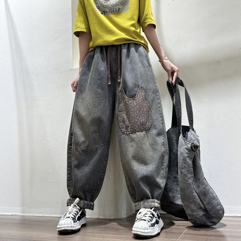 2025春季新款复古大码牛仔裤