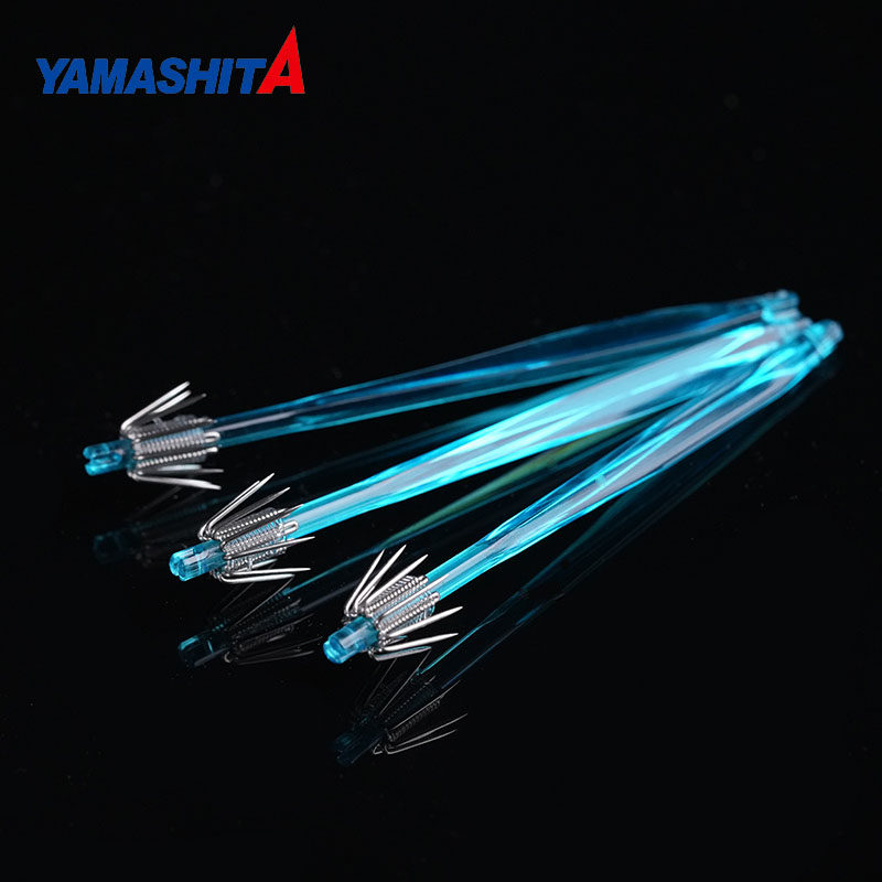 日本进口YAMASHITA鱿鱼钩海钓长尾鱿紫外线墨鱼火箭吹筒钩量贩装