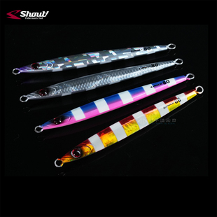 日本SHOUT速特快抽慢摇铁板LANCE夜光路亚假饵章红鲅鱼饵海钓大物