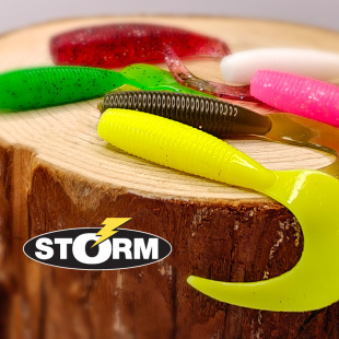 STORM世尊五目卷尾蛆GSBJ沉水路亚软饵鲈鱼鳜鱼翘嘴拟饵T尾软虫饵