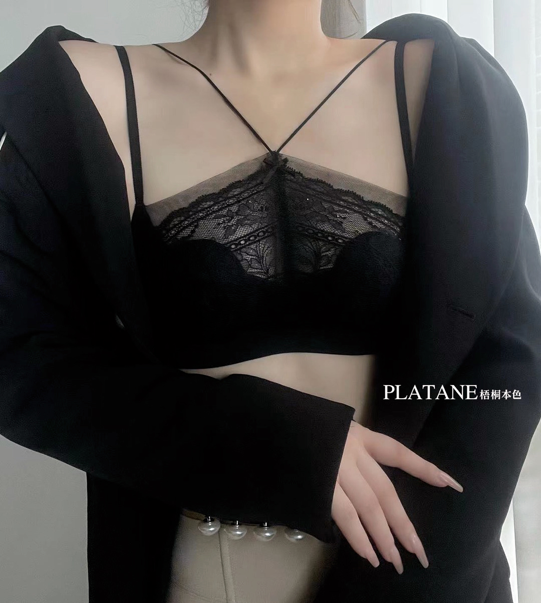 花纱ABC抹胸杯梧桐本色内衣超薄裹胸大U美背细肩带文胸WN23209