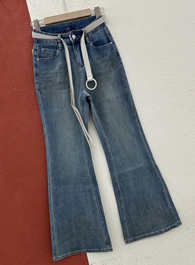 2026春季新款JEANS韩酷莱66210牛仔裤女高腰腰弹力喇叭裤马蹄裤子