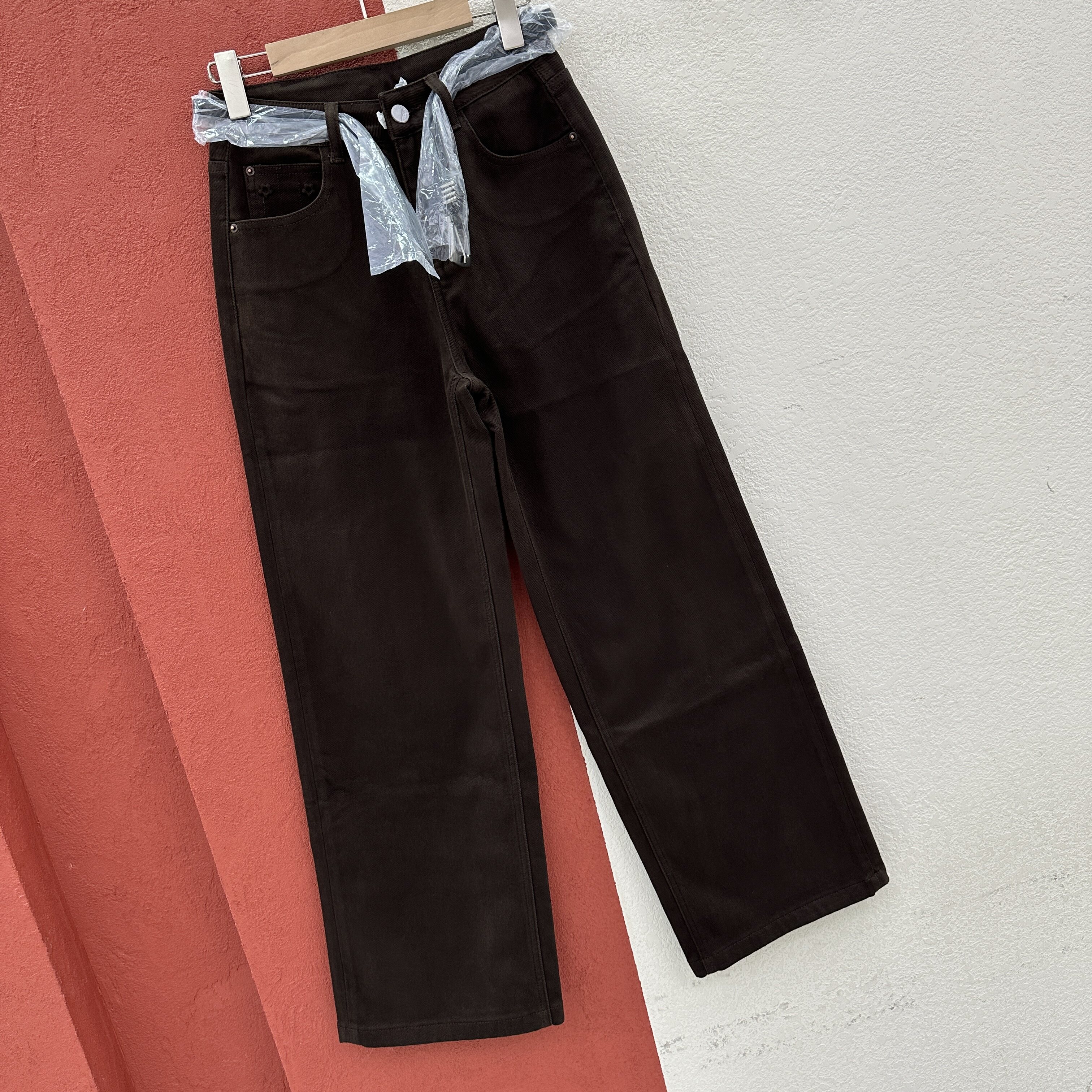 2026秋款N FASHION JEANS韩酷莱5576牛仔裤女印花直筒裤拖地裤