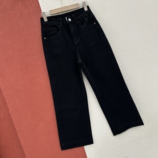 2026春款欧货BAOXINIU爆犀牛26130牛仔裤女黑色九分直筒裤烟管裤