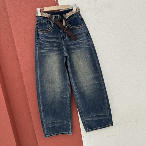 2026秋款FASHION JEANS酷希莱61590牛仔裤女高腰猫须翻盖弯刀裤