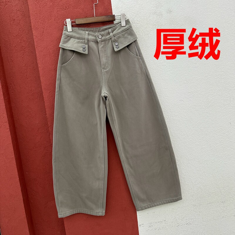 冬季FASHION JEANS酷希莱 佐拿61762牛仔裤女厚绒保暖屁帘弯刀裤