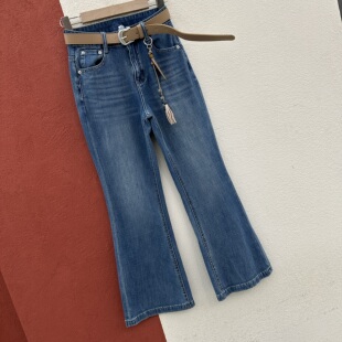 2026春款欧货BAOXINIU爆犀牛26129牛仔裤女高腰微喇九分裤喇叭裤