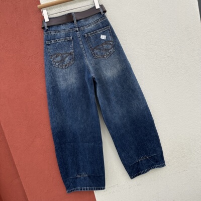 2026春款YKK JEANS 58301牛仔裤女高腰宽松显瘦弯刀裤拖地收缩裤