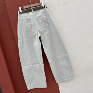 FASHION JEANS 2026春款酷希莱61209牛仔裤女高腰宽松刺绣弯刀裤