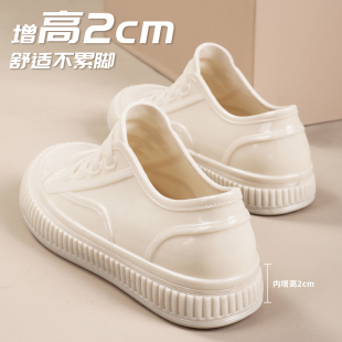 雨鞋女时尚新款低帮雨靴保暖防水内增高水鞋女士加棉软底防滑胶鞋
