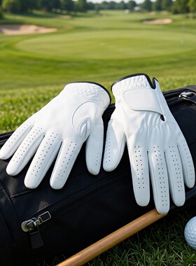 高尔夫手套男女士羊皮左手单只防滑透气耐磨户外运动golf真皮手套