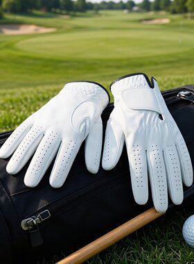 高尔夫手套男女士羊皮左手单只防滑透气耐磨户外运动golf真皮手套