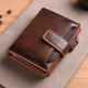 多功能竖款 短款 钱包男士 大容量驾驶证皮夹卡包一体多卡位三折钱夹